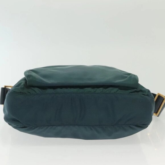 PRADA Shoulder Bag Nylon Green Gold Auth 136672 - Picture 5 of 16